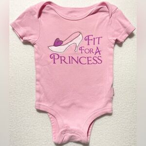 Disney Baby Fit For A Princess Cinderella Shoe Pink One Piece Girl’s Size 6M